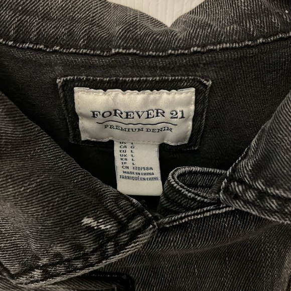 Forever 21 Denim Jacket Sz L - Picture 3 of 4